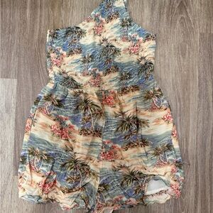 American Eagle Tropical print One shoulder Romper